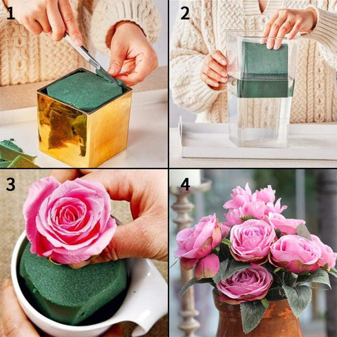 LOMIMOS 5PCS Wet Floral Foam Bricks,Florist Green Blocks Supplies for Flower Arrangement DIY Craft...