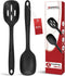 Silicone Cooking Spoon Set, Premium Non-Stick Solid and Slotted Spoon Pack of 2 Kitchen Basting Spoons for Cooking, Large Heat-Resistant Utensils ...