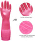 Bamllum 3 Pairs of Rubber Dishwashing Gloves for Kitchen and Household Cleaning – Long Cuff 15", Reusable, Flexible Long-lasting and Non-Slip (Red...