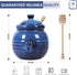 Cutiset Ceramic Honey Pot with Lid and Dipper, 20oz rustic Honey Jar (Blue)...