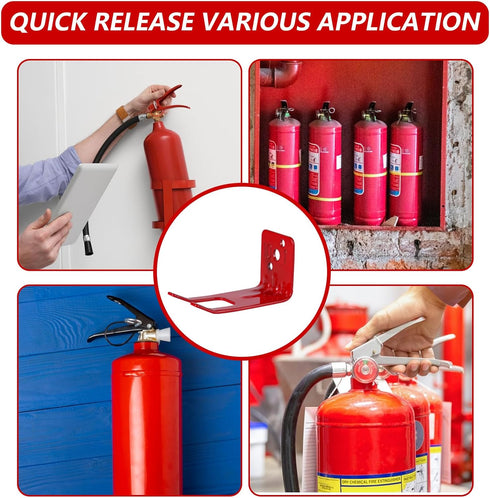 Fire Extinguisher Mounts & Brackets,4 Pack Universal Fire Extinguisher Brackets and Holders, Fire Extinguisher Wall Hook Holder Hanger Max for 5-1...