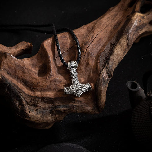 Nordic Vikings Thor's Hammer Necklace Animal Viking Mjolnir Pendant Necklace Talisman VKXL128...