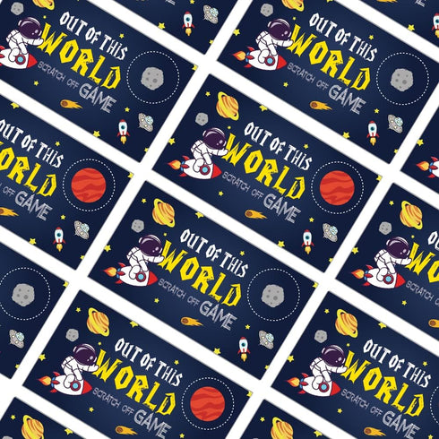 Space Theme Party Scratch Off Game Cards?32 PCS?Baby Shower Games Vouchers Festive Raffle Tickets Class Reunion Scratch Off Game Cards Christmas T...