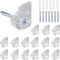 24 Sets of Mirror Holder Clips Kit, Clear Plastic Mirror Mounting Clip Glass Retainer Clips Mirror Hanging Hardware with Screws for Fixing Mirror ...