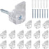 24 Sets of Mirror Holder Clips Kit, Clear Plastic Mirror Mounting Clip Glass Retainer Clips Mirror Hanging Hardware with Screws for Fixing Mirror ...