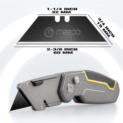 50-Pack Utility Knife Blades, Blackened SK-2 Razor Blades for Box Cutter Utility Knife, Never Rust Design, Extra Durable...