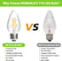 ROMANJOY F15 4W LED Light Bulbs, LED Porch Light Bulbs, E26 Medium Base, Dimmable 2700K Warm White LED Post Bulb 40w Equivalent, Outdoor Decorativ...