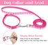 2 Packs Dog Collar and Leash Set, Puppy Collar and Lead Set Quick Release Buckle Adjustable Paw Print Puppy Collar Soft Nylon Pet Collar for Puppy...
