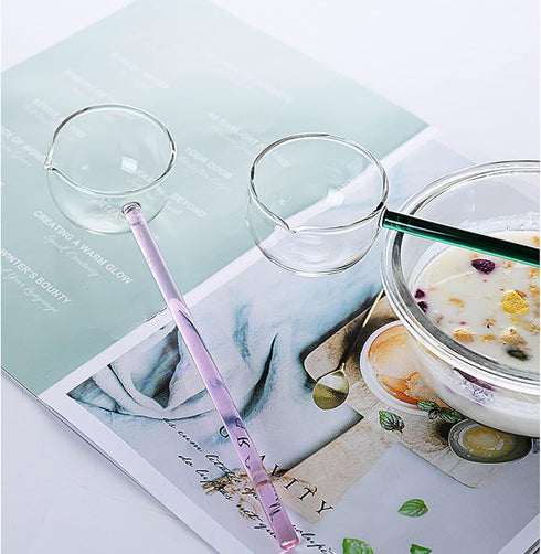 Clear Glass Stirring Spoons Transparent Crystal Teaspoons Milk Cocktail Cold Drinks Mixing Spoon Swizzle Stick Stirrers Salt Sugar Spice Appetizer...