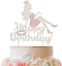 LINGTEER Happy Birthday Crown Queen Lady Rhinestone Cake Topper - Cheers to Makeup Spa Birthday Party Cake Centerpieces Decorations Gift Sign - Pi...