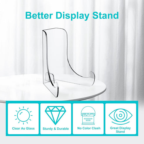 Flat Back Acrylic Plate Stand with Paddle, 4.5 Inch Clear Acrylic Display Stand Easel Holder, Transparent Tablet Holder for Displaying…...