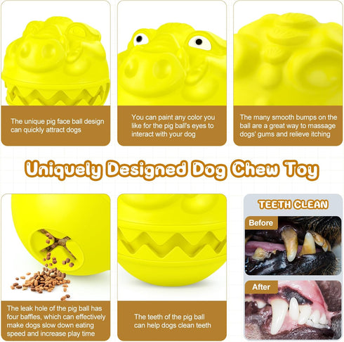 Indestructible Dog Toys for Aggressive Chewers, Tough Dog Chew Toys Balls for Large Dogs, Interactive Treat Dispensing Dog Toys to Keep Them Busy,...