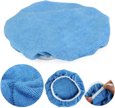 ZYTC Car Polishing Waxing Sleeve Polisher Pad Bonnet Microfiber Pad Soft Pack of 5 (Light Blue, 9"-10")...