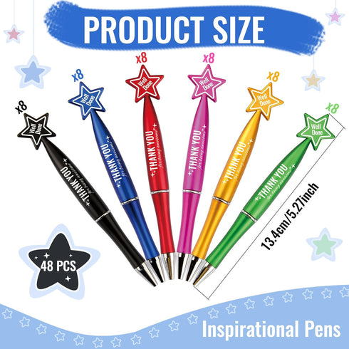 48 Pcs Inspirational Thank You Pens Employee Appreciation Gifts Thank You for Being Awesome Ballpoint Pens Graduation Gifts Motivational Pen for T...