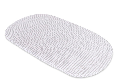 Ely's & Co. Patent Pending Waterproof Bassinet Sheet, No Need for Bassinet Mattress Pad Cover, 2 Pack Neutral Taupe Grey Splash & Stripes,for Baby...