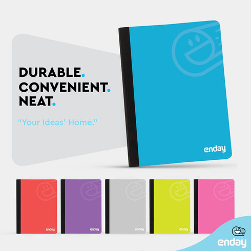 Enday Composition Notebooks Wide Ruled Paper, Hard Cover Composition Notebook, Premium Lined Composition Books, 100 Sheets Ruled Notebook in Pink,...