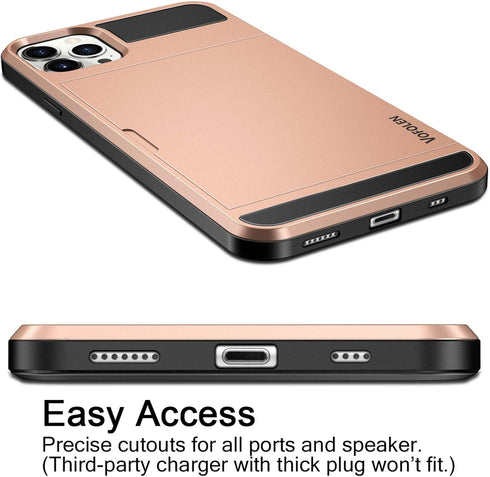 Vofolen Compatible with iPhone 12 Pro Case Wallet 5G Cover Credit Card Holder ID Slot Sliding Back Pocket Anti-Scratch Dual Layer Protective Compa...