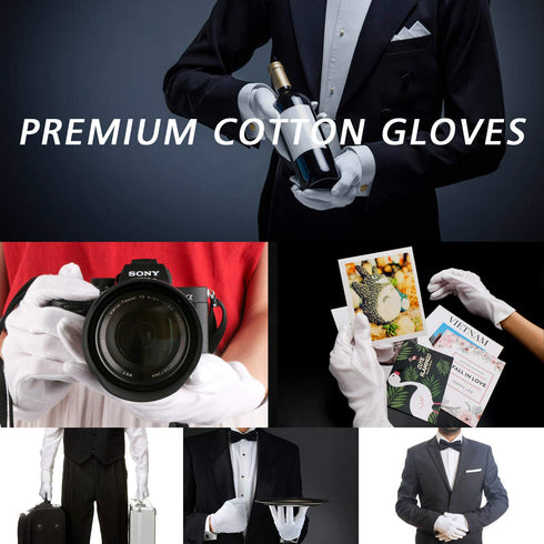 10 Pairs Archival Photo Gloves, White Work Gloves for Handling Art Working Photography Womens Cloth Gloves Liners Bulk for Handling Jewelry, Film,...