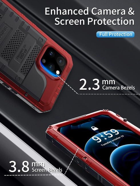 Unitedtime for iPhone 12 Pro Max Case Waterproof with Built-in Screen Protector Full Body Rugged Hard Silicone, Military Grade Shockproof Dustproo...