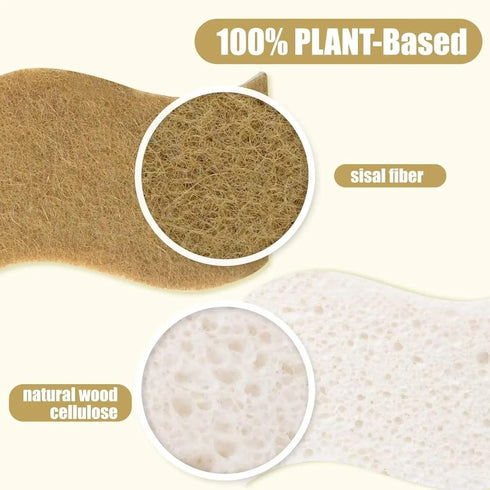 Graham & Ash Co Biodegradable Plant Based Cleaning Dishes Home Cleaning Eco- Friendly Kitchen Sponge (9), White...