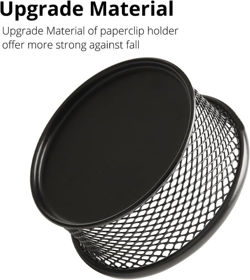 Paper Clip Holder, Paperclip Holders for Desk, Mesh Paper Clip Holder for Desk Binder Wire Mesh Bowls, Paper Clip Dispenser Organizer for Holding ...
