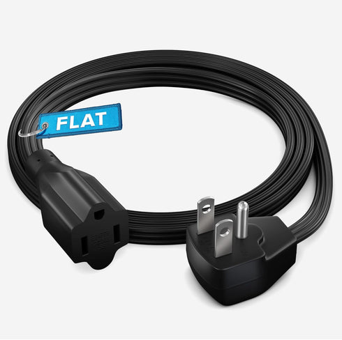 Maximm Extension Cord Heavy Duty (4 Feet) Flat Wire 3-Prong Flat Plug, 14 AWG Power Cord - UL Certified, Black, Ideal for Home and Office Use, App...