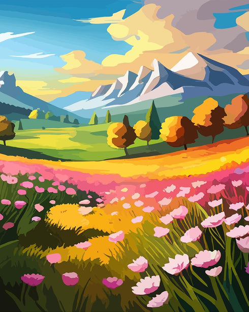 TUMOVO Paint by Numbers for Adults Beginner, Spring Nature and Landscape Paint by Number Flowers DIY Acrylic Painting Kits Kids Paint by Number Ki...