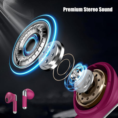 5.3 Bluetooth Headphone for Apple iPhone 15 Pro Max 14 Plus 13 12 Google Pixel 8 7 6A 6 6A, True Wireless Earbud Touch Control Earphone for Samsun...