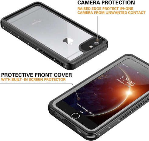 iPhone 6 Plus Waterproof Case iPhone 6s Plus Waterproof Case(5.5inch), Huakay IP68 Certified Shockproof Dirtproof Full Body Protection Waterproof ...