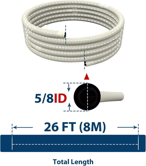 AC Water Drain Hose Flexible for Universal Ductless Mini-Split Air Conditioner Heat Pump System (26ft)...
