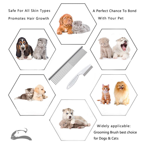 Steel Comb for Dog Grooming,Metal Dog Comb,Metal Combs for Dogs & Cats & Small Dog Grooming,Sorxine Pet Comb for Removing Matted Fur, Knots & Tang...