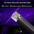 1Pc Black USB Star Projector Night Light,Adjustable Romantic Starry Sky Projector Car Light,Portable Atmosphere Decorative Auto Roof Light for Var...