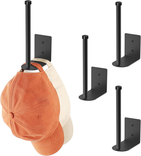 4 Pack Hat Racks for Baseball Caps, Stainless Steel Hat Organizer for Baseball Cap, Hat Holder Storage Organizer, Hat Hanger Strong Adhesive/Wall ...