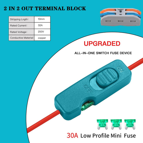 Upgraded 18V Battery Adapter for Makita 18V Battery Adapter All-in-one Design of The Fuse and Switch Power Tool Battery Converter Kit 14 Gauge wit...