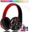 Bluetooth Wireless Over Ear Headphones, HiFi Stereo Sound Foldable Headphones,Colorful LED Lights Headphones with Built-in Mic,Wired for School/Ta...