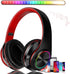 Bluetooth Wireless Over Ear Headphones, HiFi Stereo Sound Foldable Headphones,Colorful LED Lights Headphones with Built-in Mic,Wired for School/Ta...