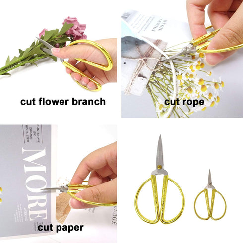 Honbay 2PCS Stainless Steel Sewing Scissors Traditional Chinese Household Scissors Tailor Scissors with Dragon and Phoenix Relief Design for House...