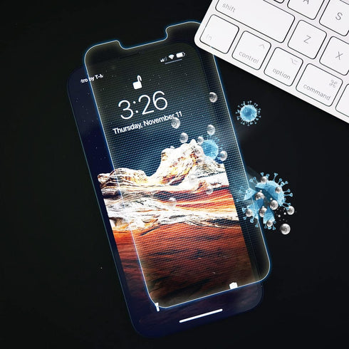 Anti Blue Light Tempered Glass Screen Protector with Sliver Ion for iPhone 14 Pro Max, SGS and Intertek Tested, Blocks Excessive Harmful Blue Ligh...