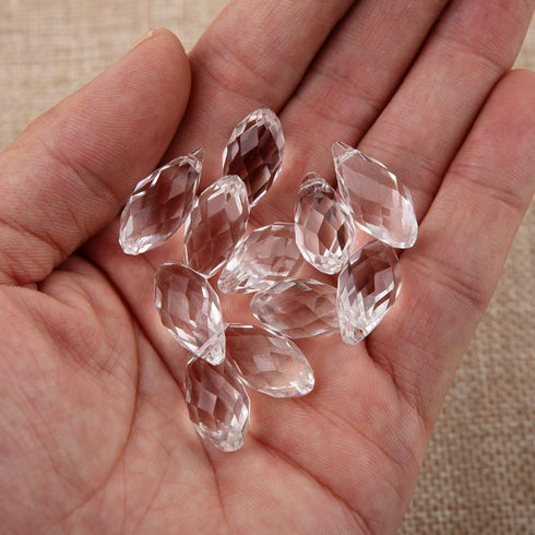 Bingcute Teardrop Chandelier Crystal Pendants Glass Pendants Beads Pack of 50...