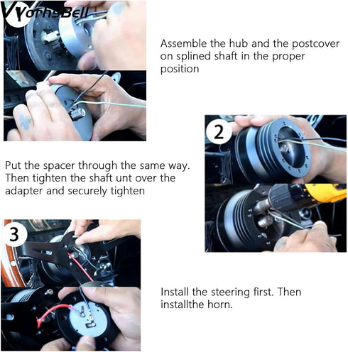 1'' Steering Wheel Hub Adapter Conversion Spacer,6 Hole to 3 Hole Steering Wheel Adapter Boss Kit(Silver)...