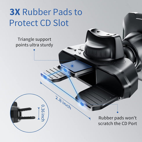 OQTIQ Magnetic CD Phone Car Mount for Car CD Player, Built-in 6 Strong Magnets, Compatible with Samsung Galaxy, LG, and More, Secure Mounting with...