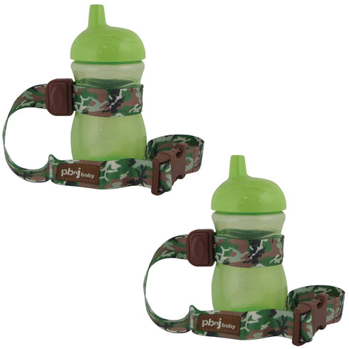 SippyPal Sippy Cup Holder Strap Leash Tether (Green Camo 2-Pack)...