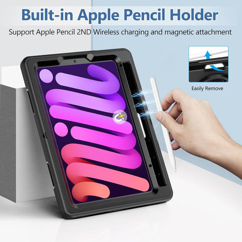 Miesherk Case for iPad Mini 6 8.3 Inch 2021, Military Grade Heavy Duty Shockproof Case for iPad Mini 6th Generation A2567 A2568 A2569 with Stand -...