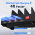 5-Port USB-C Fast Charging Station for Multiple Devices - Compatible with Phone, iPad, Tablet - Multi Device Family Charging Organizer with Free A...