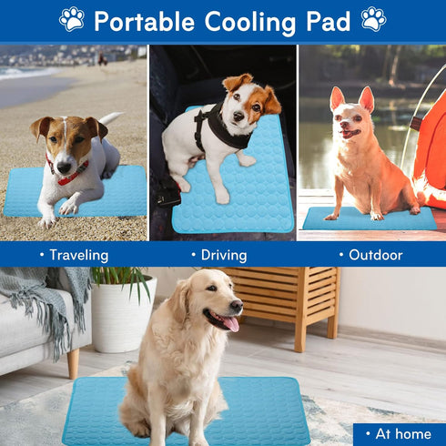 Dog Cooling Mat Cooling Pad for Dog, Washable Cooling Blanket Cushion for Kennel Sofa Bed Floor Car Seats,Travel Summer Dog Pad Made of Ice Silk (...