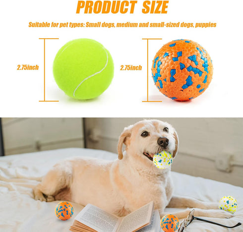 Dog Balls for Aggressive Chewers,Indestructible Floating Dog Ball,Bouncy Fetch Balls for Dogs Small Medium Breed,Lightweight Solid Tennis Balls fo...