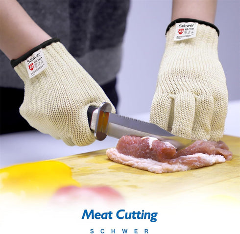 Schwer SlicePro ANSI A9 Cut Resistant Gloves PR1501, Food Grade Reliable Cutting Gloves, Mandoline Gloves for Kitchen Meat Cutting, Oyster Shuckin...