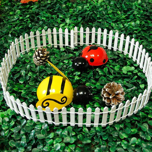 40 Inches Miniature Fairy Garden Fence, DIY Wood Picket Fence Mini Ornament for Dollhouse...