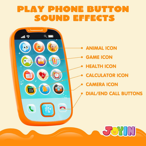JOYIN Smartphone Toys for Baby, Remote Control Baby Phone with Music, Baby Learning Toy, Christmas Birthday Gifts for Baby, Infants, Kids, Boys an...