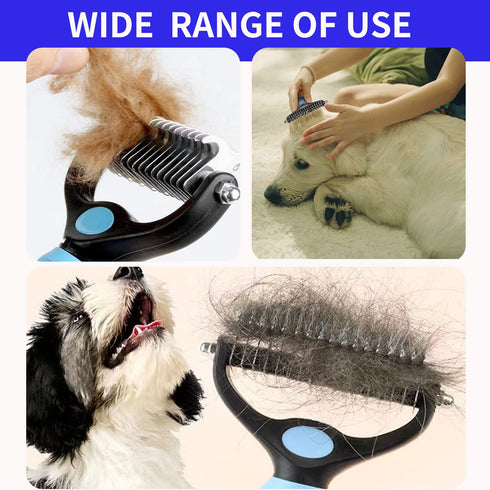 TAN.G Pet Deshedding Brush?2 Sided Undercoat Rake for Dogs & Cats?Dog Grooming Rakes Tools for Mats & Tangles Removing?Effectively Reduces Sheddin...